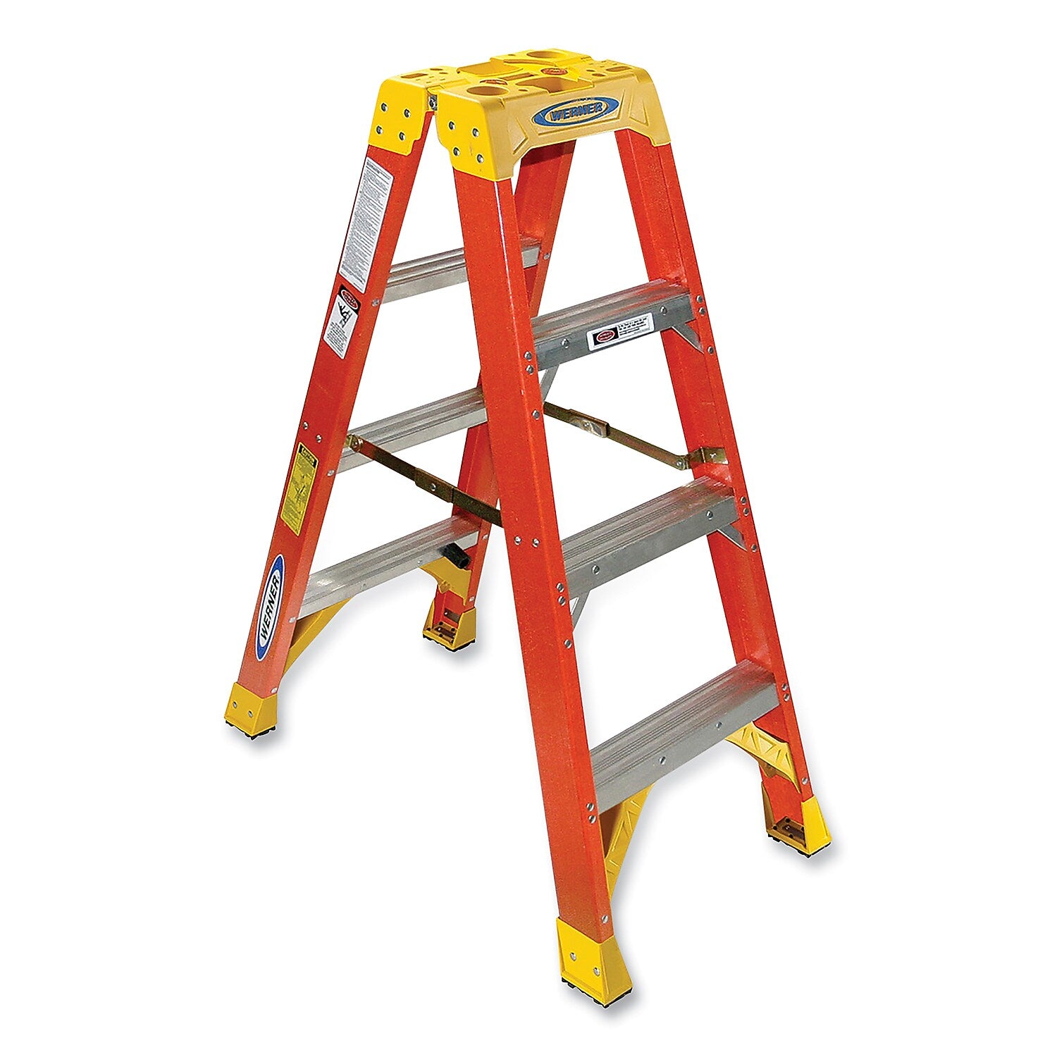 Werner 4' Fiberglass Twin Step Ladder, 300 lbs. Capacity (T6204)