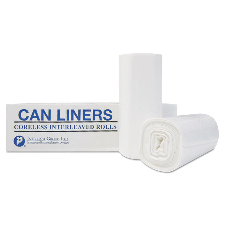 High-Density Commercial Can Liners, 60 gal, 16 mic, 38" x 60", Clear, Interleaved Roll, 25 Bags/Roll, 8 Rolls/Carton