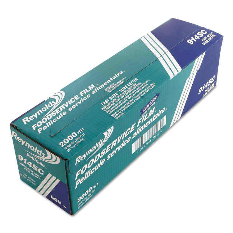 PVC Food Wrap Film Roll in Easy Glide Cutter Box, 18" x 2,000 ft