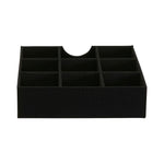 Household Essentials 9-Compartment Drawer Organizers, Black Linen, 2/Pack (7676-1)