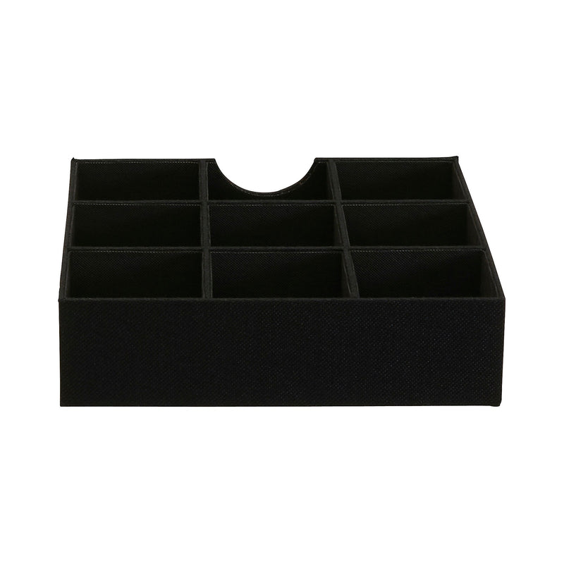 Household Essentials 9-Compartment Drawer Organizers, Black Linen, 2/Pack (7676-1)