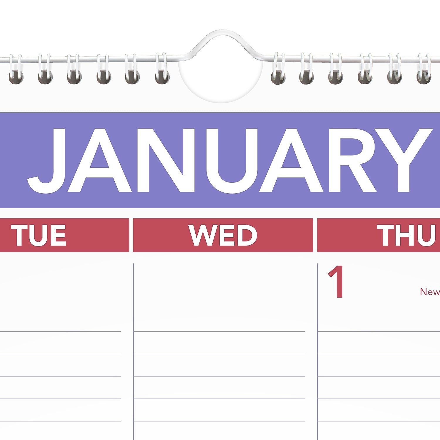 2026 AT-A-GLANCE 15.5" x 22.75" Monthly Dry Erase Wall Calendar, White/Purple (PMLM03-28-26)