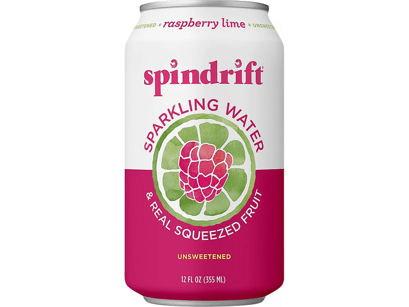Spindrift Raspberry Lime Flavored Sparkling Water, 12 oz., 24 Cans/Carton (0-4108-0001)