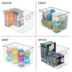 iDESIGN Plastic Storage Bin, 7.75" x 8"x 12", Clear, 4/Pack (28105M4)
