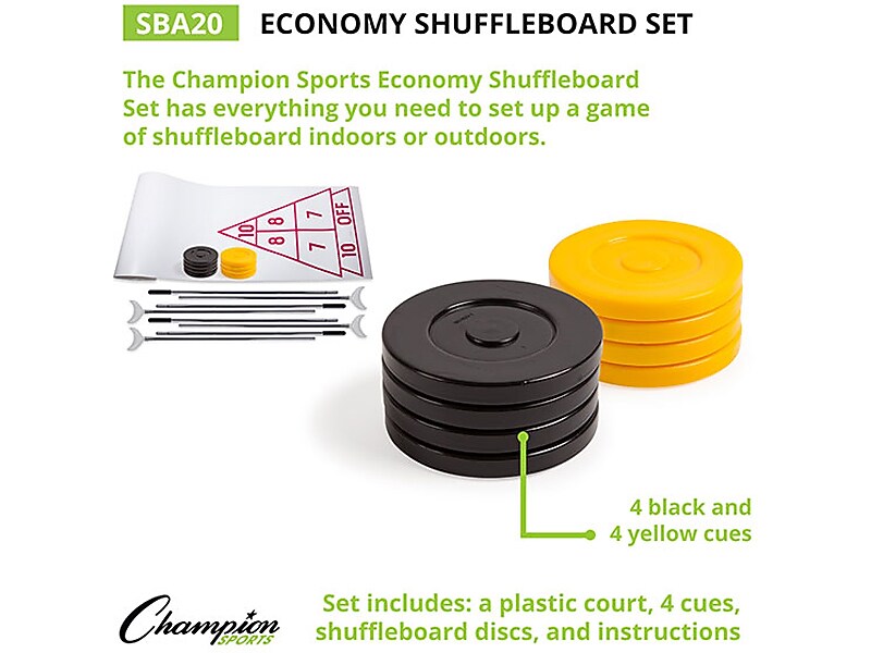 Champion Sports Shuffleboard Set, Multicolor (SBA20)