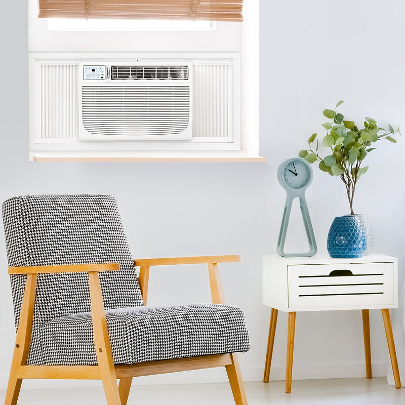 Keystone 18,000/17,700 BTU 230V Window/Wall Air Conditioner with Follow Me LCD Remote Control, White (KSTAW18C)