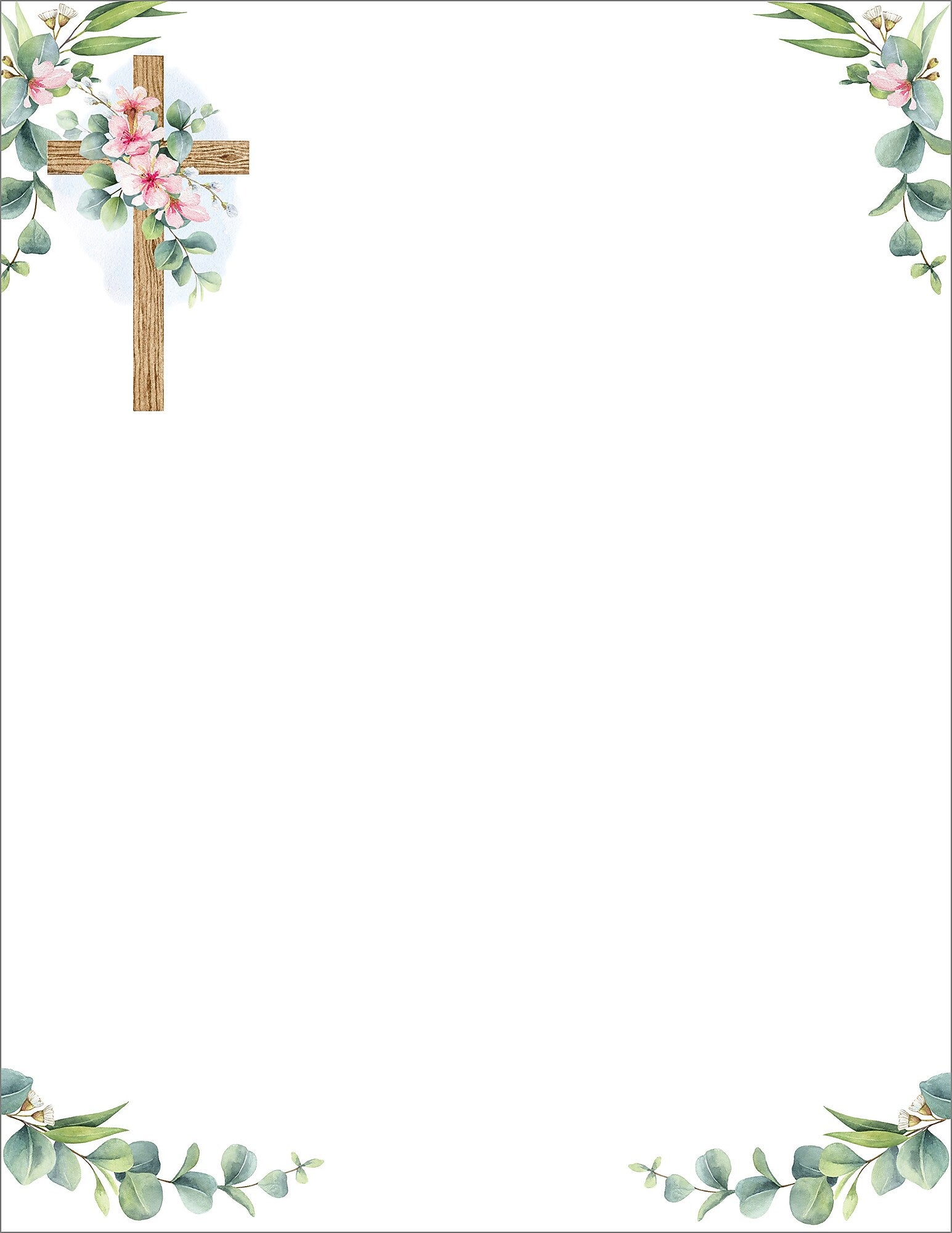 Great Papers Floral Faith Elegance Everyday Letterhead, Multicolored, 50 Sheets/Pack (2025007)