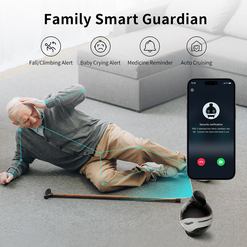Enabot EBO X Home Robot, Black (EBO X)
