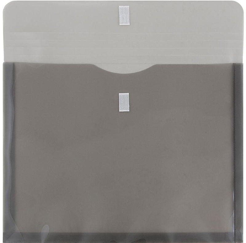 JAM Paper Premium Plastic Document File, 1 Pocket, Letter, Gray, 3/Pack (218V1smx3)