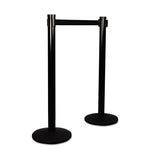 Adjusta-Tape Crowd Control Posts Only, Steel, 40" High, Black, 2/box