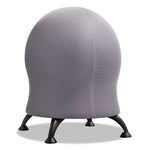 Zenergy Ball Chair, Backless, Supports Up To 250 Lb, Gray Fabric Seat, Black Base