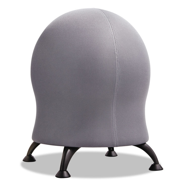 Zenergy Ball Chair, Backless, Supports Up To 250 Lb, Gray Fabric Seat, Black Base