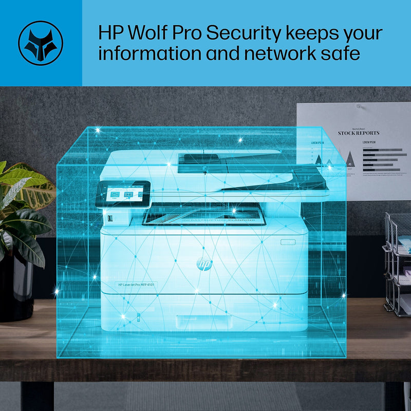 HP LaserJet Pro MFP 4101fdn Wired Black & White Laser Printer, All-In-One Print, Copy, Scan, Fax, Best for Office (2Z618F)