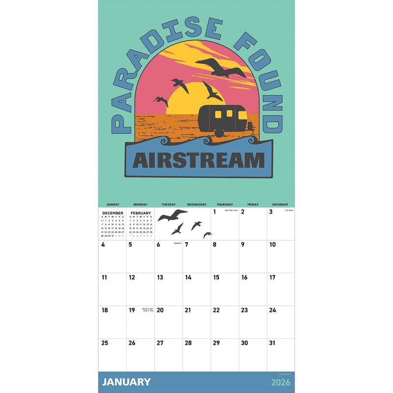 2026 TF Publishing 12" x 17" TF Publishing 12" x 12" Airstream Wall Calendar 26-1142