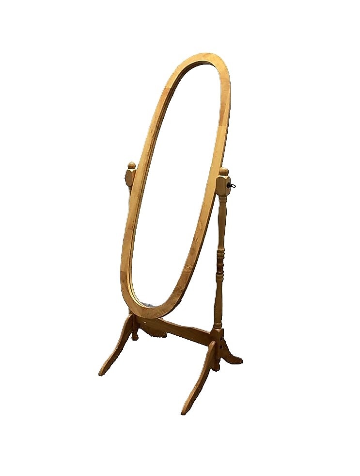 Ore International® 59 1/4" x 20" x 23" Wood Cheval Floor Mirror, Oak