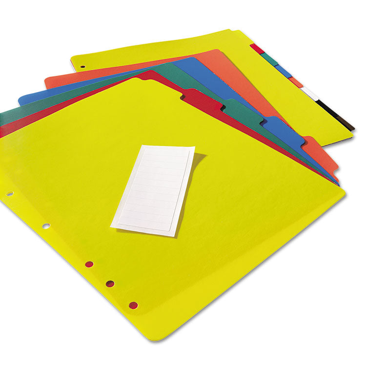 Heavy-Duty Plastic Dividers With Multicolor Tabs And White Labels , 5-Tab, 11 X 8.5, Assorted, 1 Set