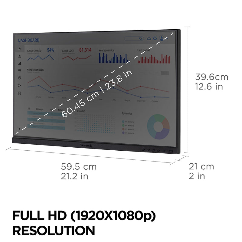 ViewSonic Dual Pack Head-Only 24" 60Hz LCD Monitor, Black (VG2448A-2_H2)