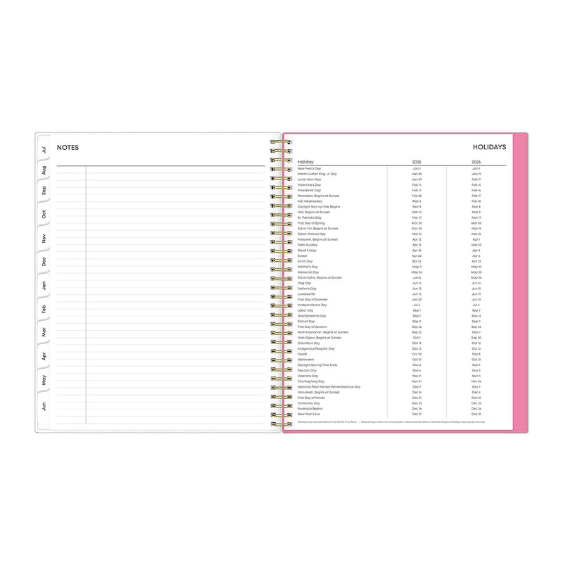 2025-2026 Blue Sky Roosevelt 8.5" x 11" Academic Year Weekly & Monthly Planner, Plastic Cover, Multicolored (128691-A26)