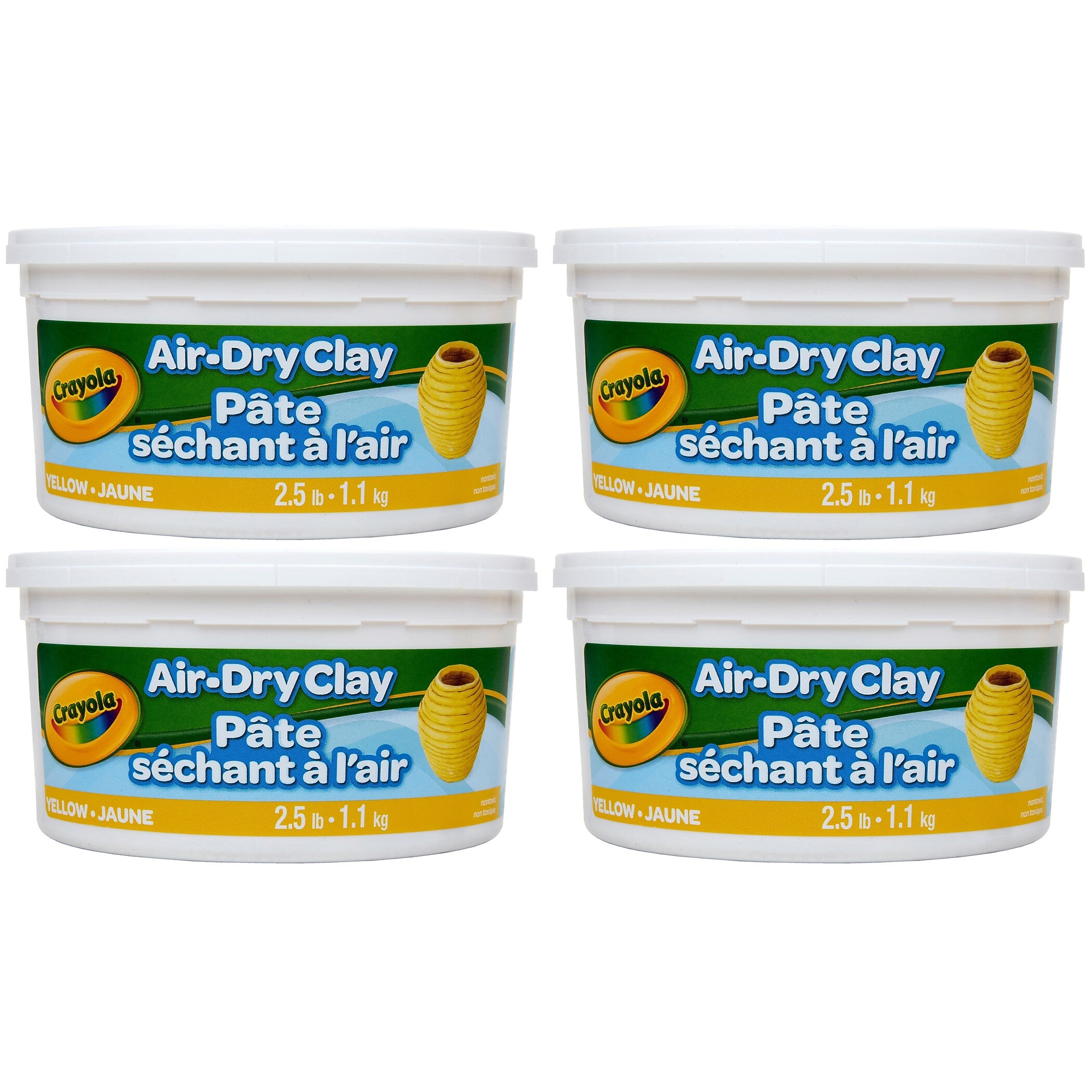 Crayola Air Dry Clay, Yellow, 4/Bundle (BIN575134-4)