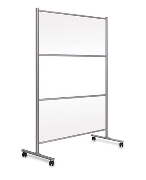 MasterVision Protector Series Mobile Glass Panel Divider, 69" x 22" x 49" (BVCDSP123046)