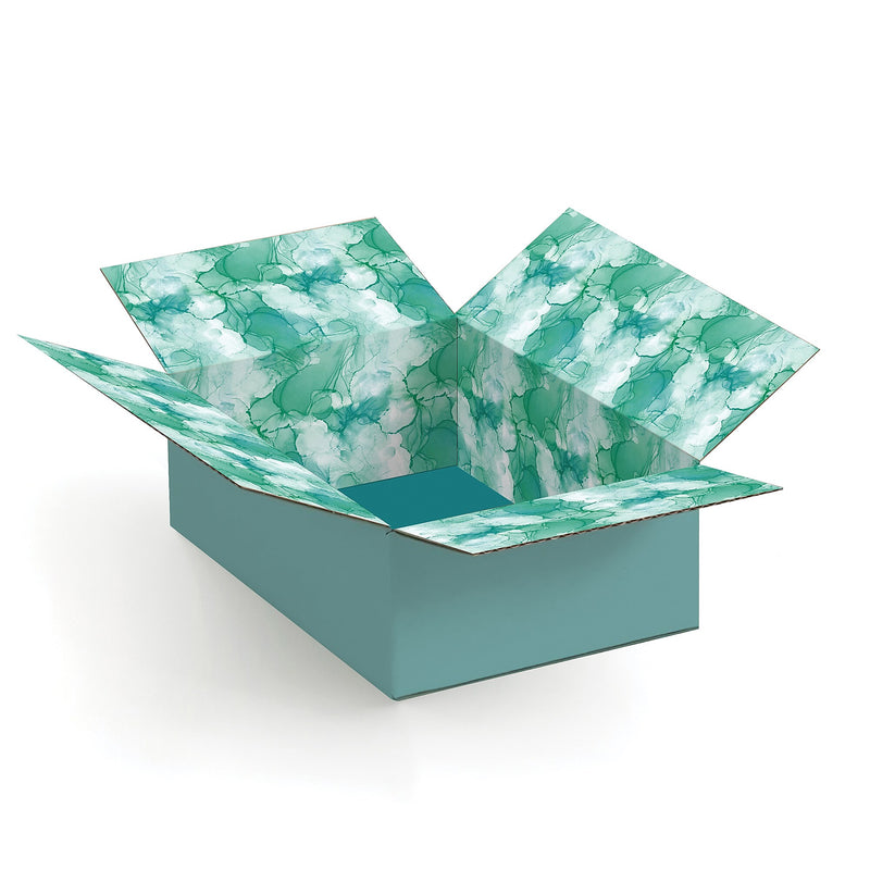 6" x 4" x 2" Decorative Watercolor Shipping Box, Small Gift Packaging, 200# Mullen Rated, 2/Pack (2024053)