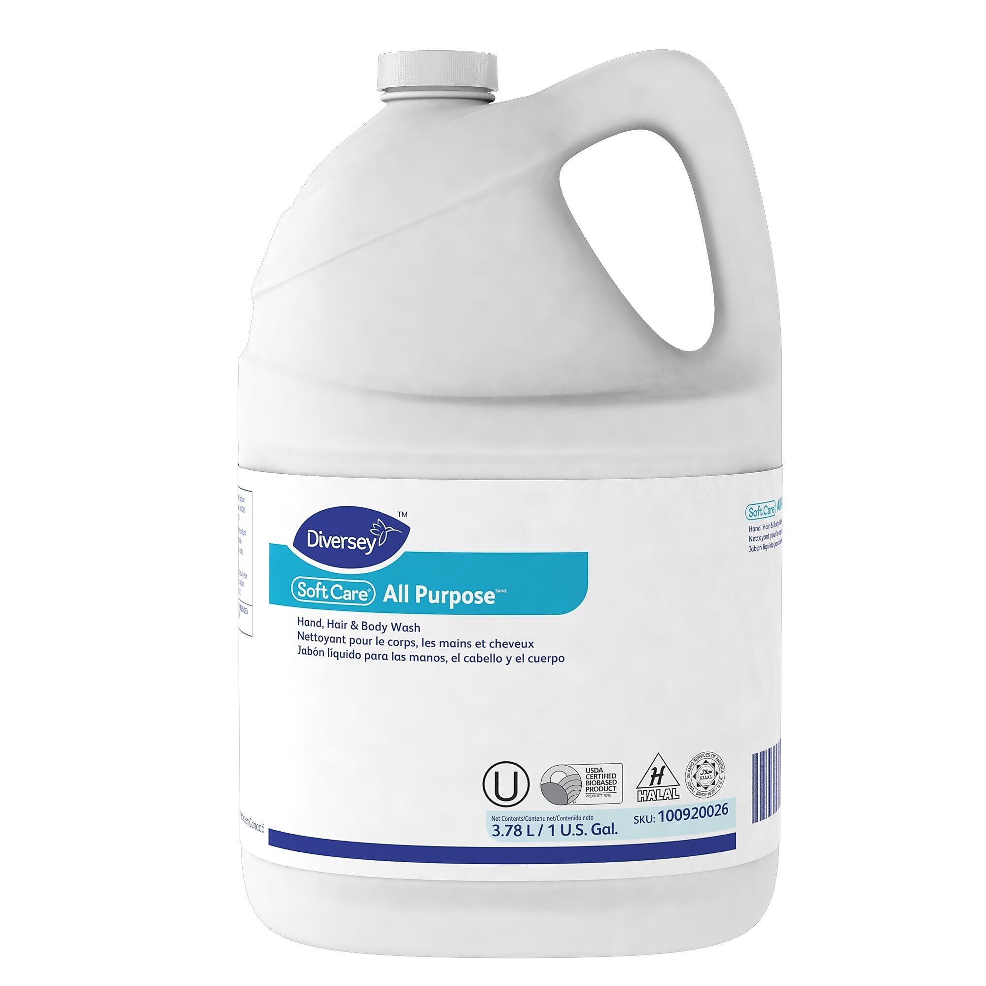 Diversey Soft Care All Purpose Liquid, Gentle Floral, 1 gal Bottle, 4/Carton (DVO100920026)