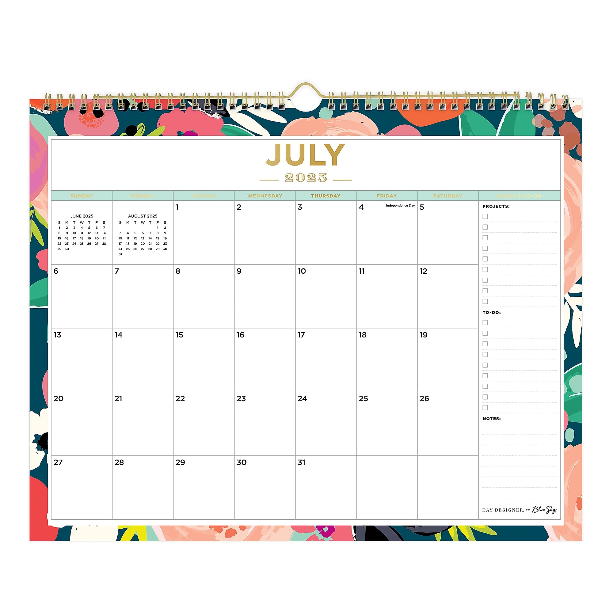2025-2026 Day Designer for Blue Sky Secret Garden 15" x 12" Academic Monthly Wall Calendar (156065-A26)