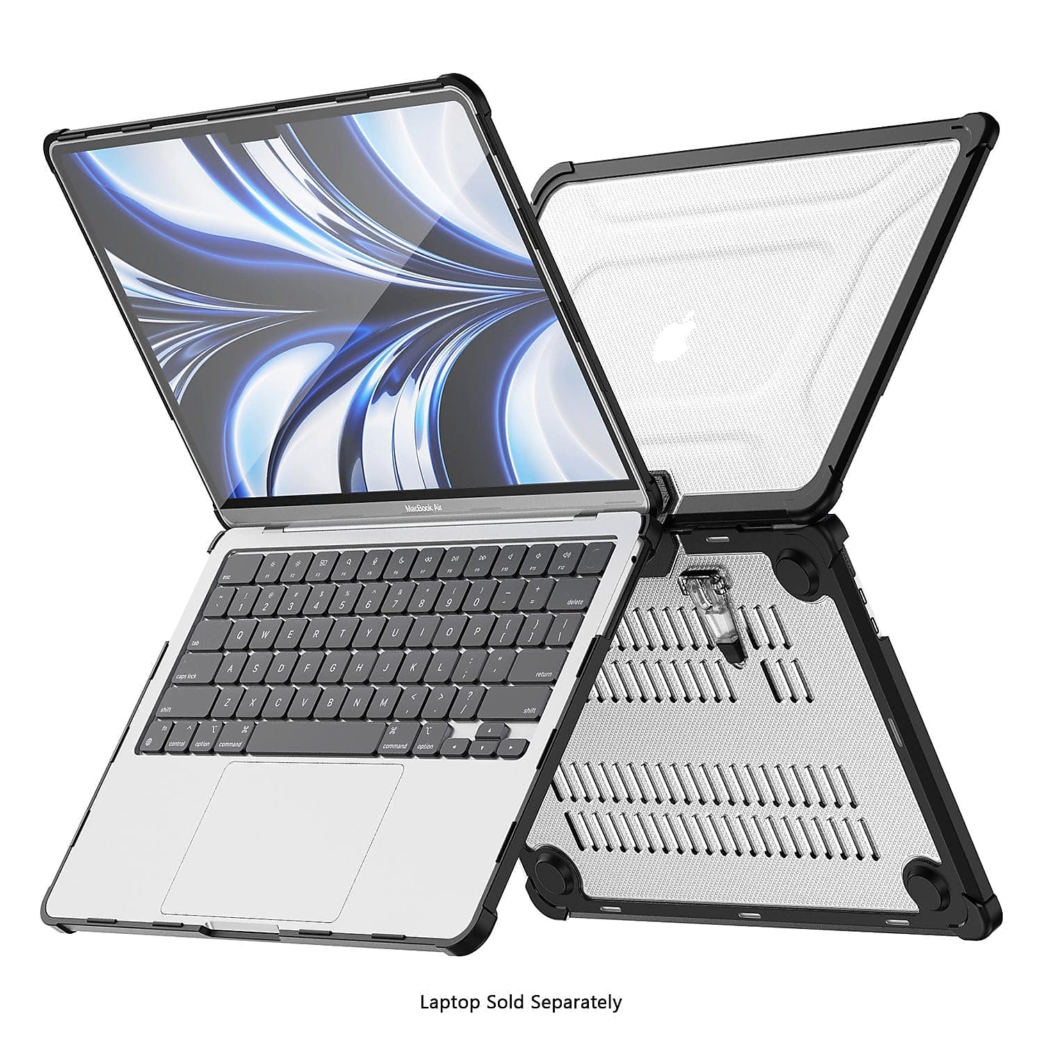 SaharaCase Heavy-Duty Raider Series 14" Laptop Case with Stand, Shock Absorbing, Frosted Clear/Black Trim (LT00047)