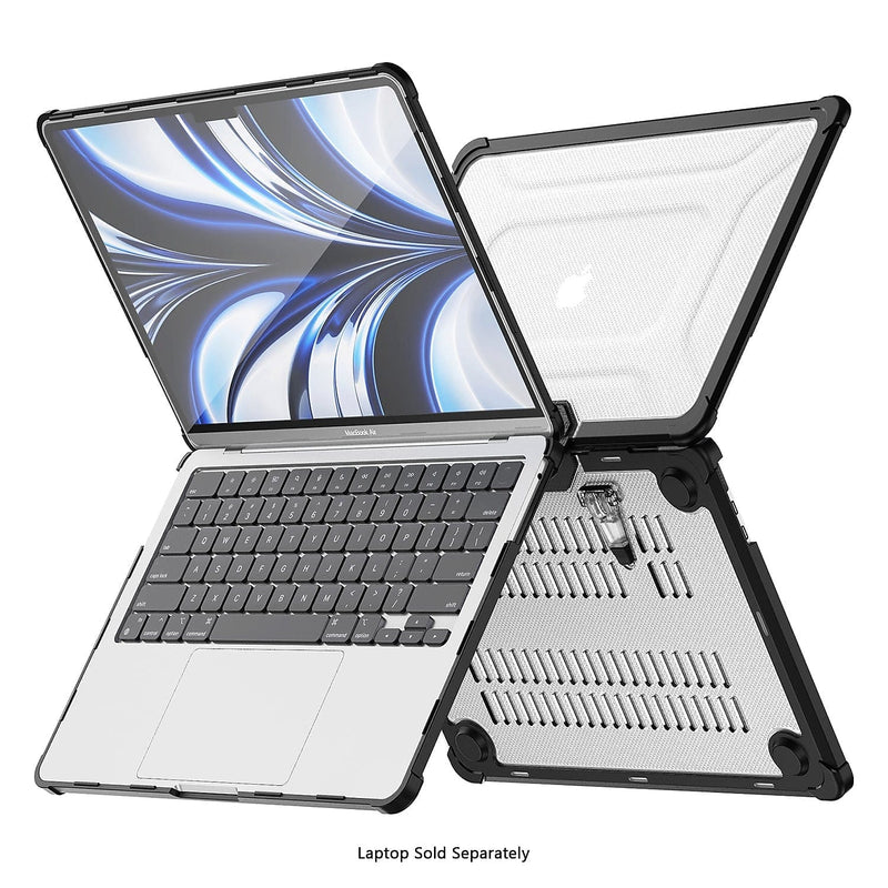 SaharaCase Heavy-Duty Raider Series 14" Laptop Case with Stand, Shock Absorbing, Frosted Clear/Black Trim (LT00047)