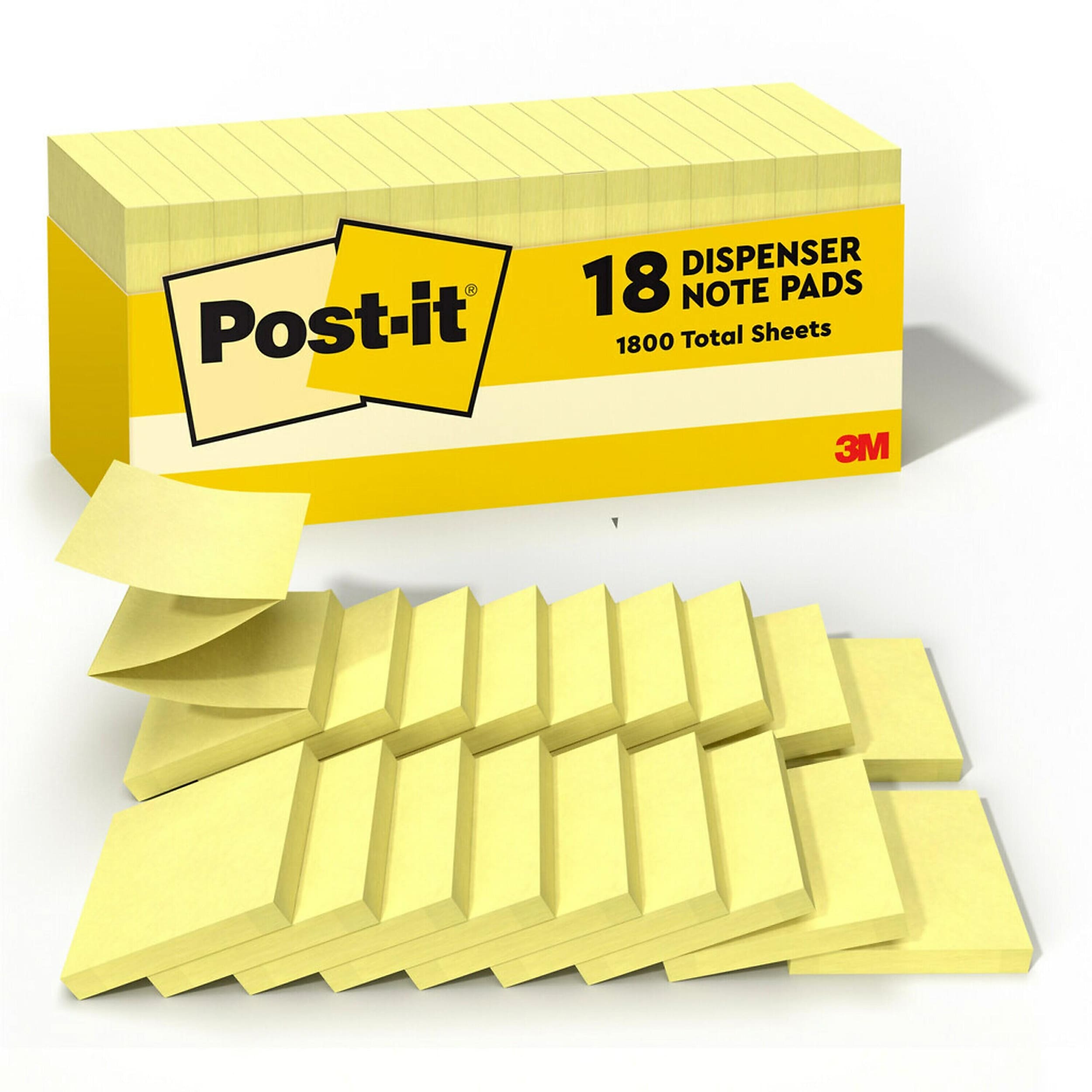 Post-it Pop-up Notes, 3" x 3", Canary Collection, 90 Sheet/Pad, 18 Pads/Pack (R330-18CP)