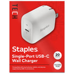 Staples TECH USB-C Wall Charger, 20W, White (ST62322)