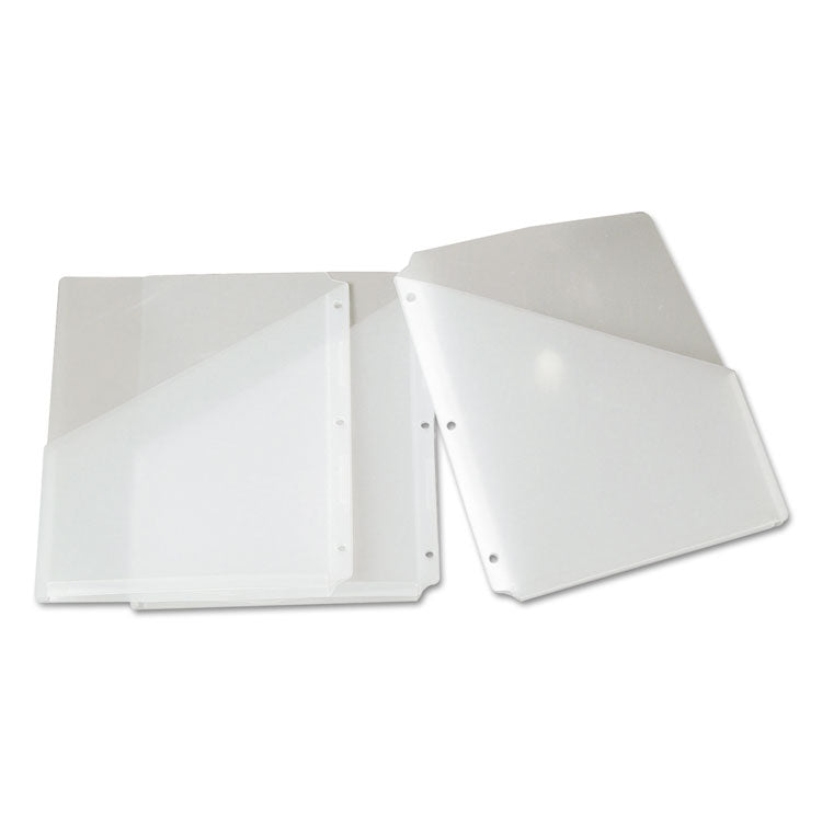 Organized Up Poly Slash Jackets, 2-Sections, Letter Size, Clear, 5/pack