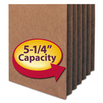 Recycled Top Tab File Pockets, 5.25" Expansion, Letter Size, Redrope, 10/Box