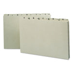 Alphabetic Top Tab Indexed File Guide Set, 1/5-Cut Top Tab, A To Z, 8.5 X 14, Green, 25/set