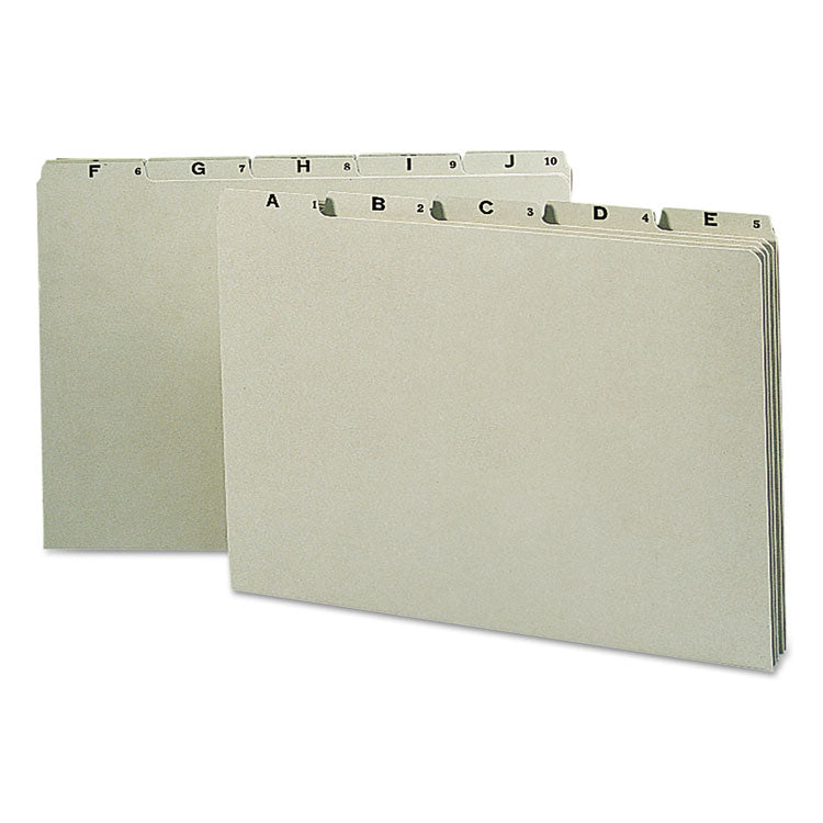 Alphabetic Top Tab Indexed File Guide Set, 1/5-Cut Top Tab, A To Z, 8.5 X 14, Green, 25/set
