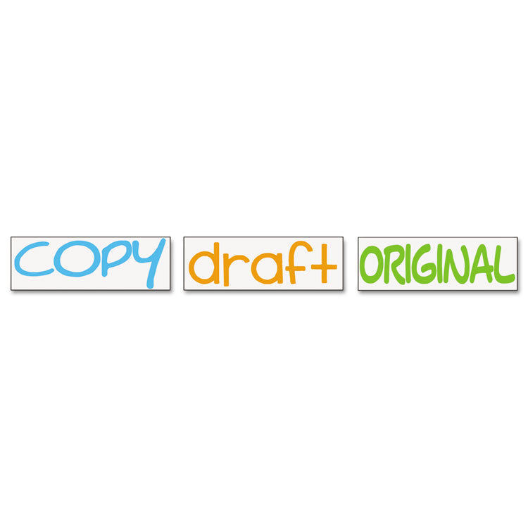 Interlocking Stack Stamp, Copy, Draft, Original, 1.81" X 0.63", Assorted Fluorescent Ink