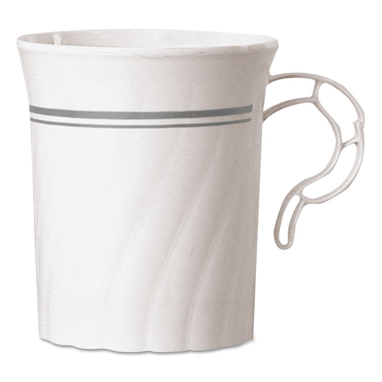 Classicware Plastic Coffee Mugs, 8 Oz, Silver, 8/pack, 24 Packs/carton