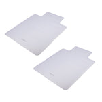 Mind Reader Carpet Chair Mat with Lip, 36" x 48'', Low-Pile, Clear, Set of 2 (2OFFCMAT-CLR)