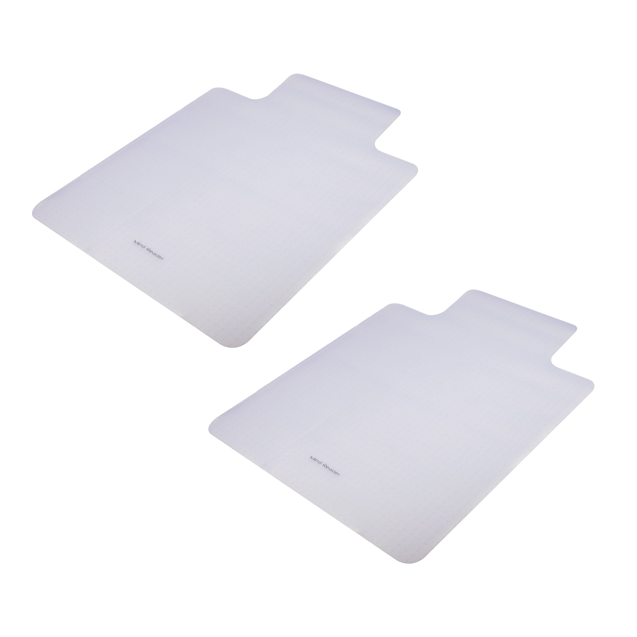 Mind Reader Carpet Chair Mat with Lip, 36" x 48'', Low-Pile, Clear, Set of 2 (2OFFCMAT-CLR)