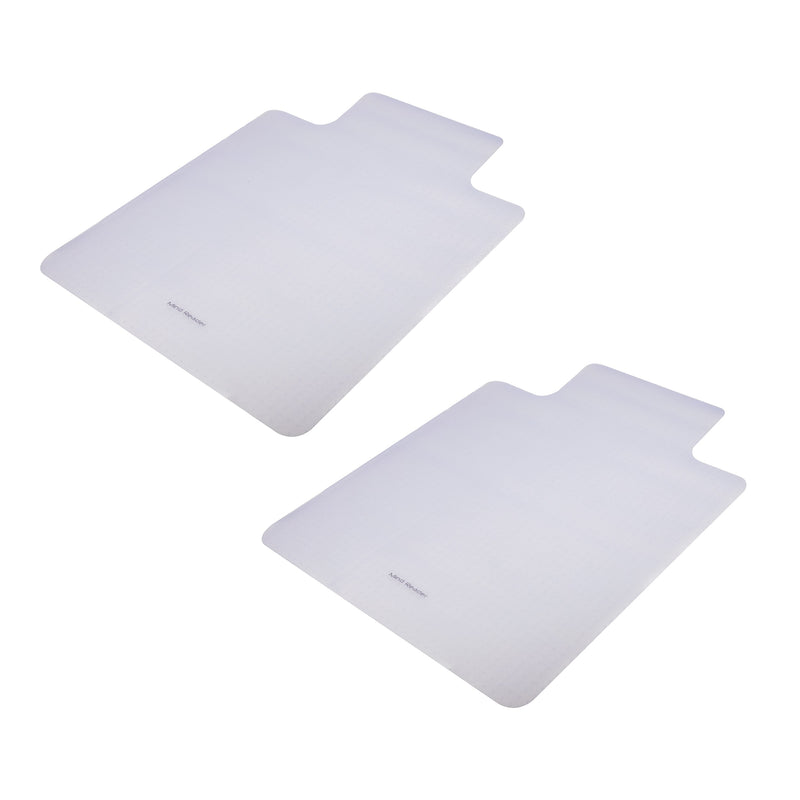 Mind Reader Carpet Chair Mat with Lip, 36" x 48'', Low-Pile, Clear, Set of 2 (2OFFCMAT-CLR)