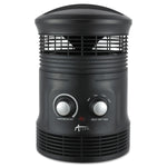Alera 360 Deg Circular Fan Forced Heater, 8" x 8" x 12", Black