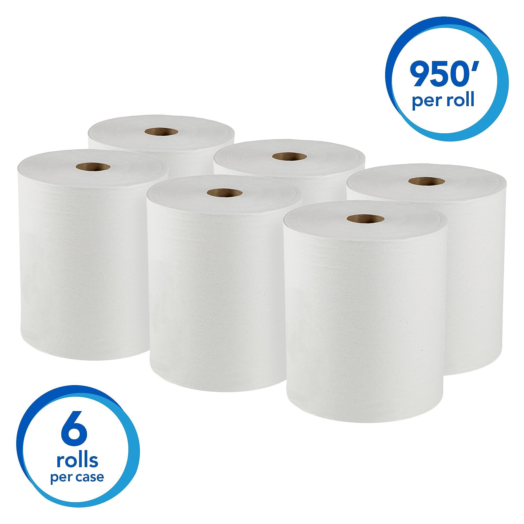 Scott Essential High Capacity Hardwound Paper Towels, 1-Ply, 6 Rolls/Carton (02000)