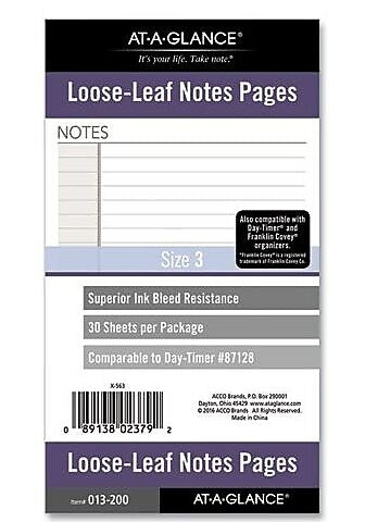 DAYRUNNER NOTES REFILL 4X7