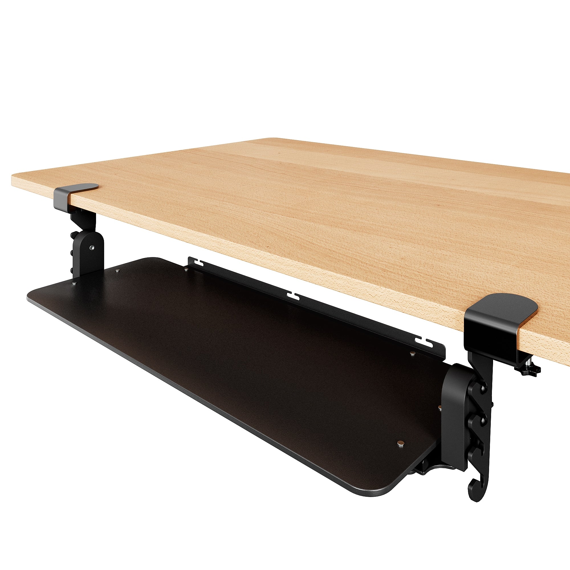 Uncaged Ergonomics KT4 Adjustable Clamp On Keyboard Tray, Black (KT4-B)