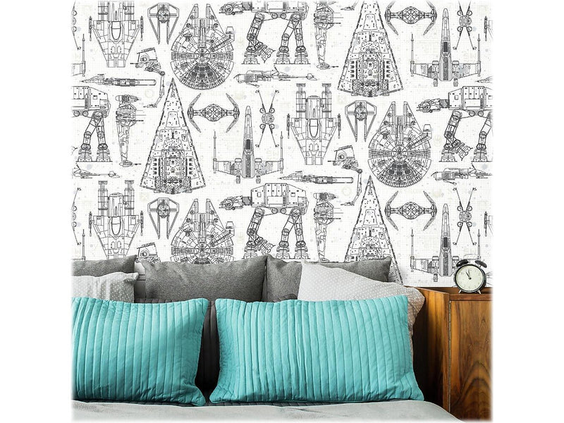 RoomMates Star Wars Blueprint Contemporary Wallpaper, Movies & TV (RMK11036WP)