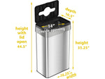 HLS Commercial Stainless Steel Trash Can, 21-Gallon, Black/Silver (HLS21UOTTRS)