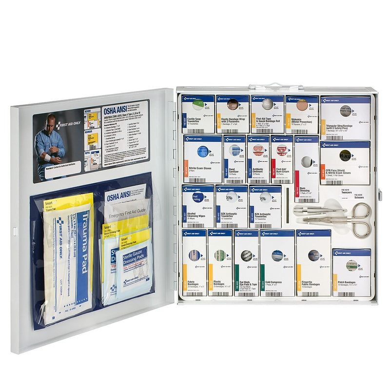 SmartCompliance Metal First Aid Cabinet, ANSI Class A, 50 People, 203 Pieces (746004-021)