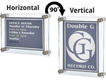 Azar Sign Holder, 15" x 21", Wall Mounted, Silver, Acrylic, 4/Pack (105508-SLV-4PK)