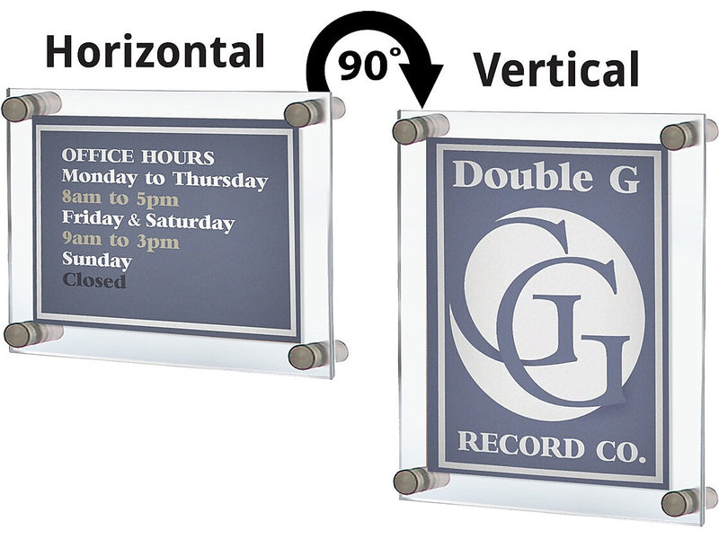 Azar Sign Holder, 15" x 21", Wall Mounted, Silver, Acrylic, 4/Pack (105508-SLV-4PK)