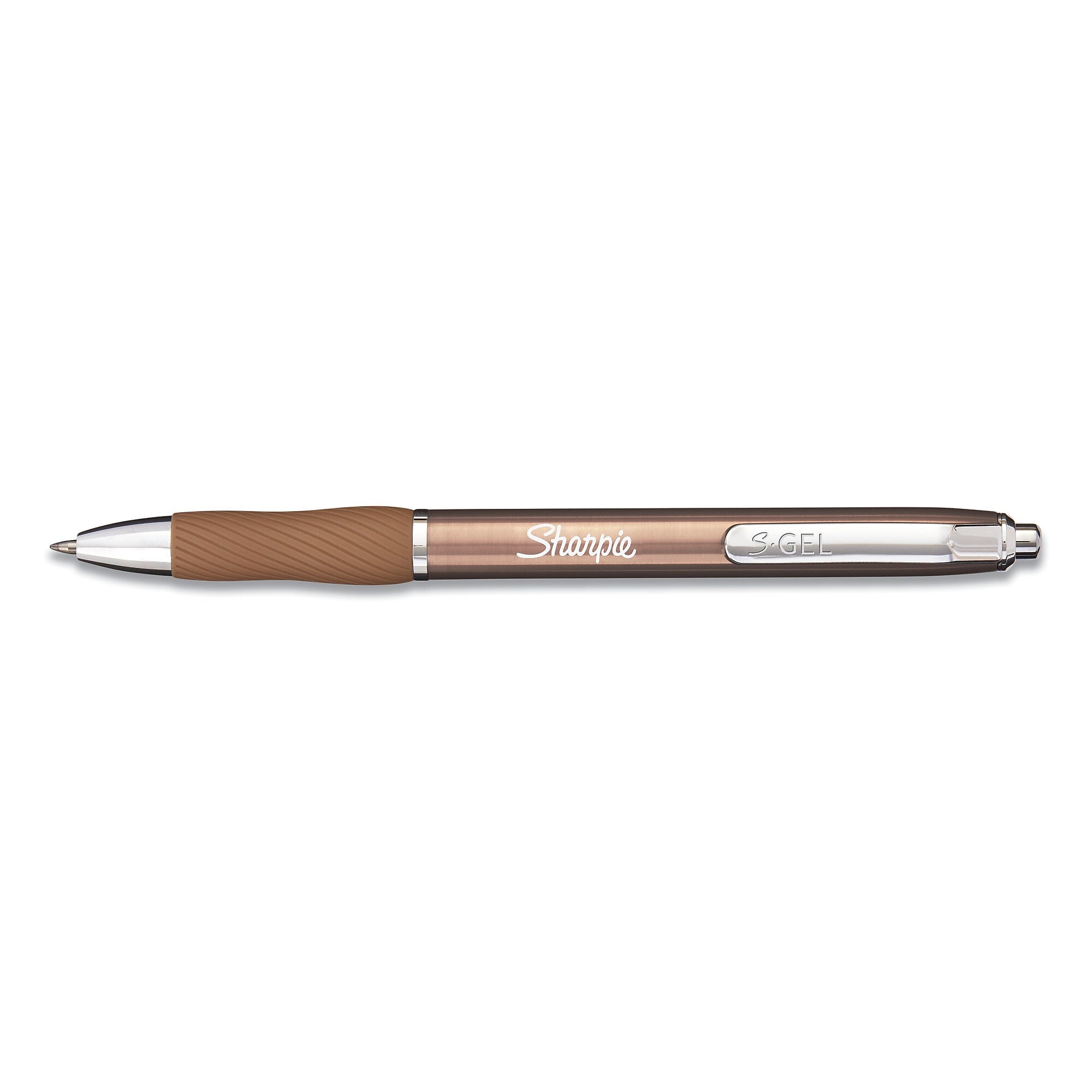 Sharpie® S-Gel™ S-Gel Premium Metal Barrel Gel Pen, Retractable, Medium 0.7 mm, Black Ink, Champagne Barrel, Dozen (SAN2147526)
